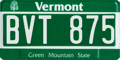 VT license plate BVT875
