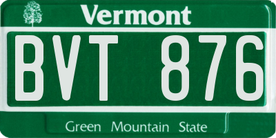 VT license plate BVT876