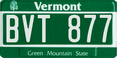 VT license plate BVT877