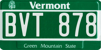VT license plate BVT878