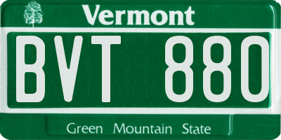VT license plate BVT880