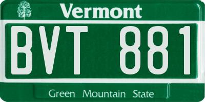 VT license plate BVT881