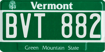 VT license plate BVT882
