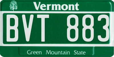 VT license plate BVT883