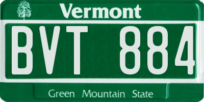VT license plate BVT884