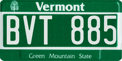 VT license plate BVT885