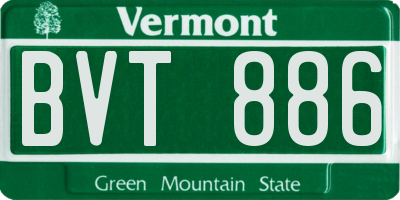 VT license plate BVT886