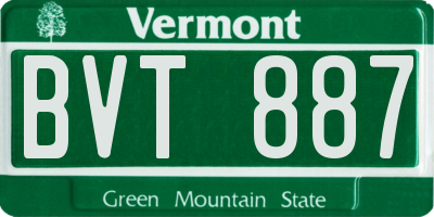 VT license plate BVT887