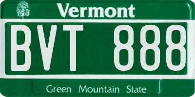 VT license plate BVT888