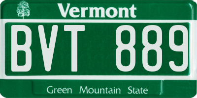 VT license plate BVT889