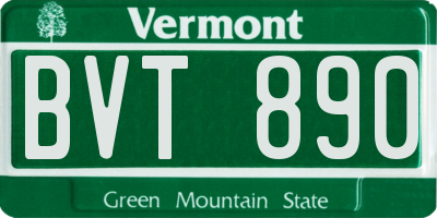 VT license plate BVT890