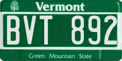 VT license plate BVT892