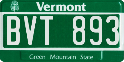 VT license plate BVT893