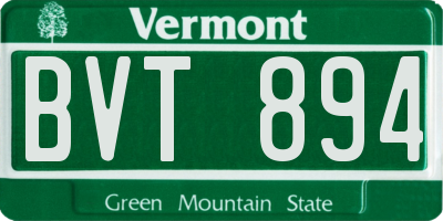 VT license plate BVT894