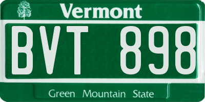 VT license plate BVT898