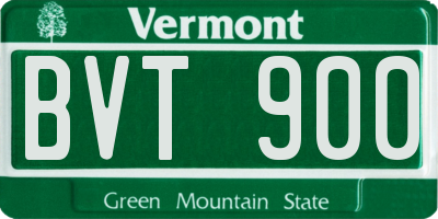 VT license plate BVT900