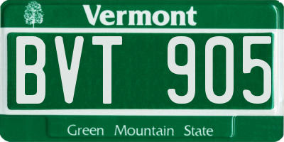 VT license plate BVT905