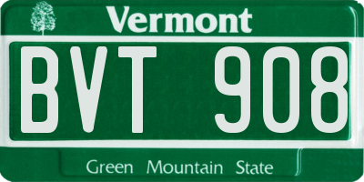 VT license plate BVT908