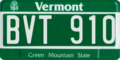 VT license plate BVT910