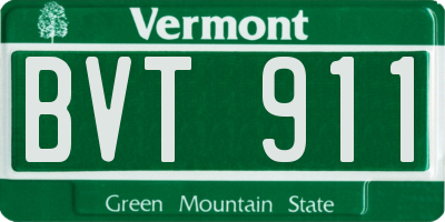VT license plate BVT911