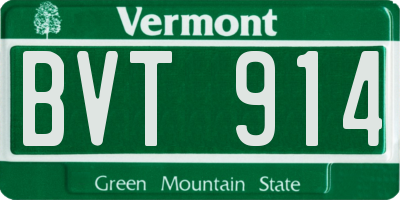 VT license plate BVT914