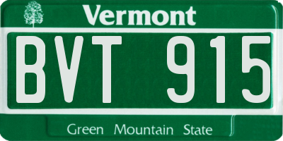 VT license plate BVT915