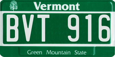 VT license plate BVT916