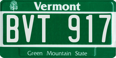 VT license plate BVT917