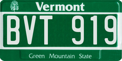 VT license plate BVT919