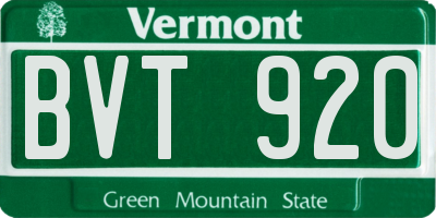 VT license plate BVT920