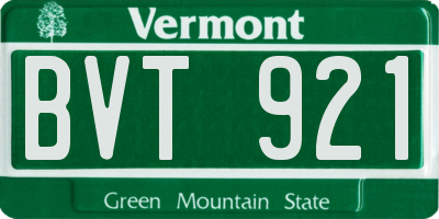 VT license plate BVT921