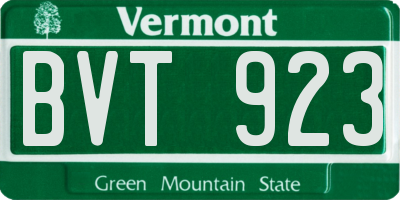 VT license plate BVT923