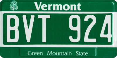 VT license plate BVT924