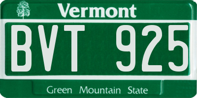 VT license plate BVT925