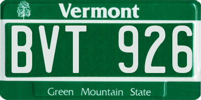 VT license plate BVT926
