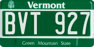 VT license plate BVT927