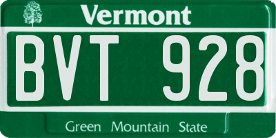 VT license plate BVT928