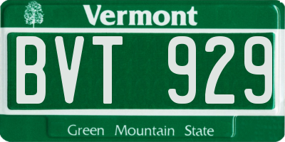 VT license plate BVT929