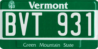 VT license plate BVT931