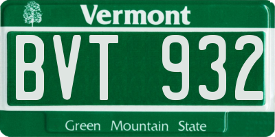 VT license plate BVT932