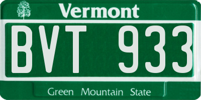 VT license plate BVT933