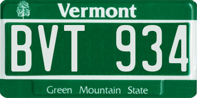 VT license plate BVT934