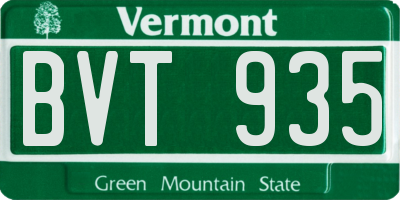 VT license plate BVT935