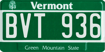 VT license plate BVT936