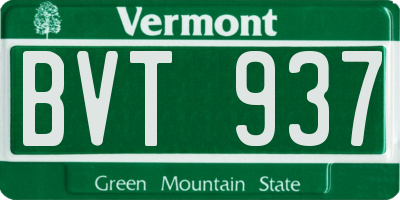 VT license plate BVT937