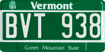 VT license plate BVT938