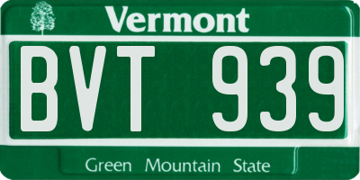 VT license plate BVT939