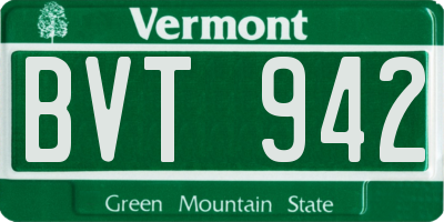 VT license plate BVT942