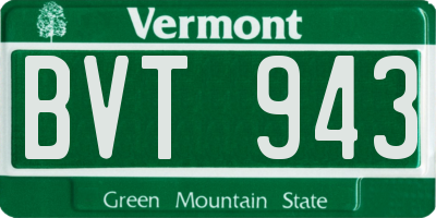 VT license plate BVT943