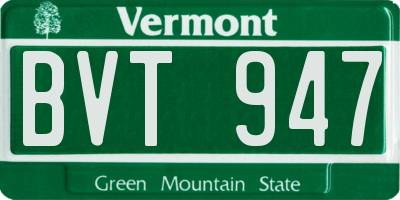 VT license plate BVT947